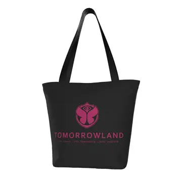 Сумка для покупок Tomorrowland, женская холщовая сумка через плечо, портативная Бельгийская сумка для фестиваля электронной танцевальной музыки, сумки для покупок продуктов  10