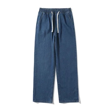 Японские винтажные джинсы в гонконгском стиле, мужские свободного кроя, с прямой трубкой, широкие брюки для папы, модные на хай-стрит.  5